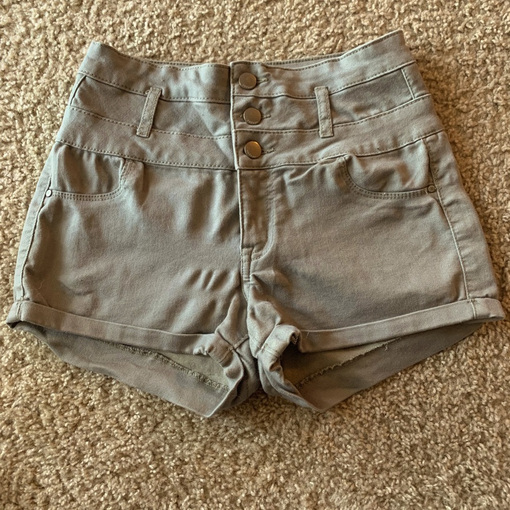 Army Green High Waisted Shorts